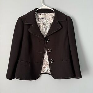 Tahari Black Women's Blazer with White Stitching